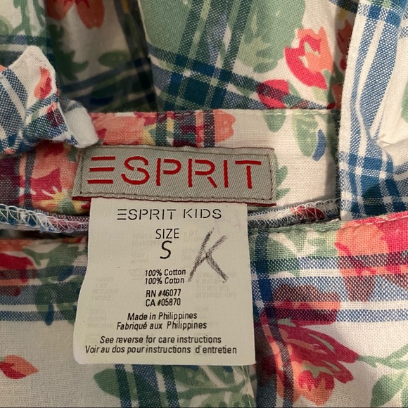 ESPRIT Kids Floral Plaid Midi Sun Dress Size Small - Picture 5 of 10